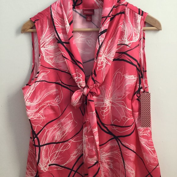 Merona Bow Neck Sleeveless Blouse - Picture 3 of 7